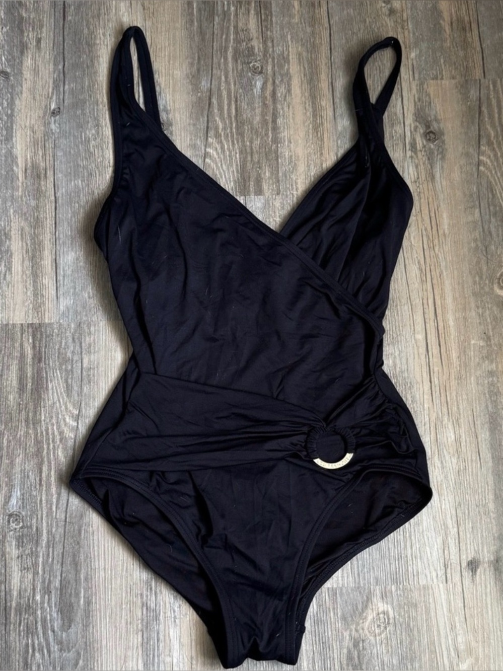 Michael Kors Classic Solids Wrap One-Piece Swimsuit